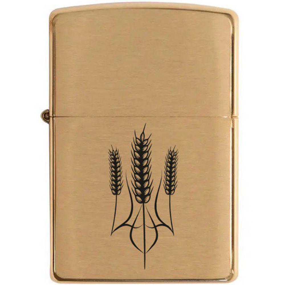 Зажигалка ZIPPO 204B Ukr Kolos Classic Brushed brass