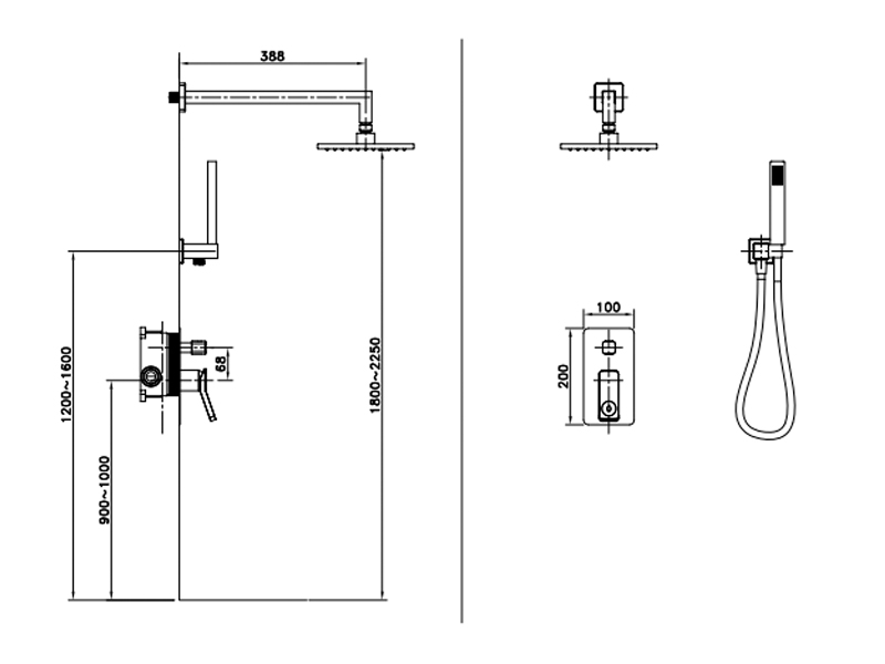 Душевая система Asignatura Unique Черный (85507902) - фото 5 Душевая система Asignatura Unique Черный (85507902) - фото 5
