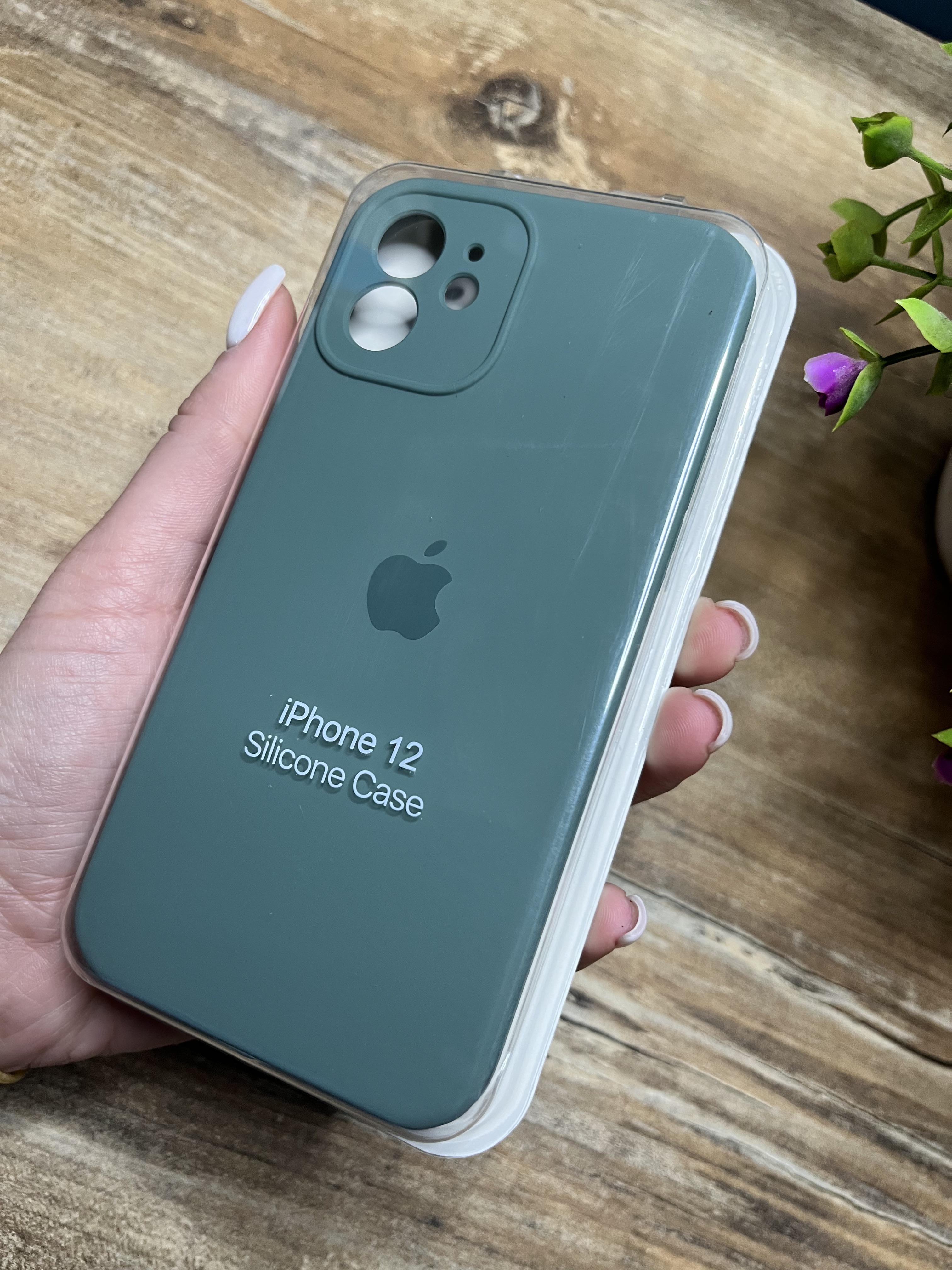 Чехол накладка на iPhone (Айфон) 12 квадратные борта silicone case full camera Apple Чехол накладка на iPhone (Айфон) 12 квадратные борта silicone case full camera Apple
