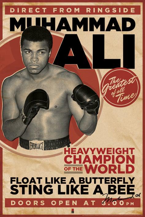Постер плакат Мохаммед Али Винтажный Стиль/Muhammad Ali Vintage 61x91,5 см