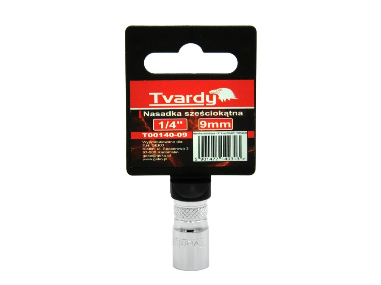 Головка Tvardy хром-ванадієва Cr-V 1/4" 6-гранна 9 мм (T00140-09) Головка Tvardy хром-ванадієва Cr-V 1/4" 6-гранна 9 мм (T00140-09)