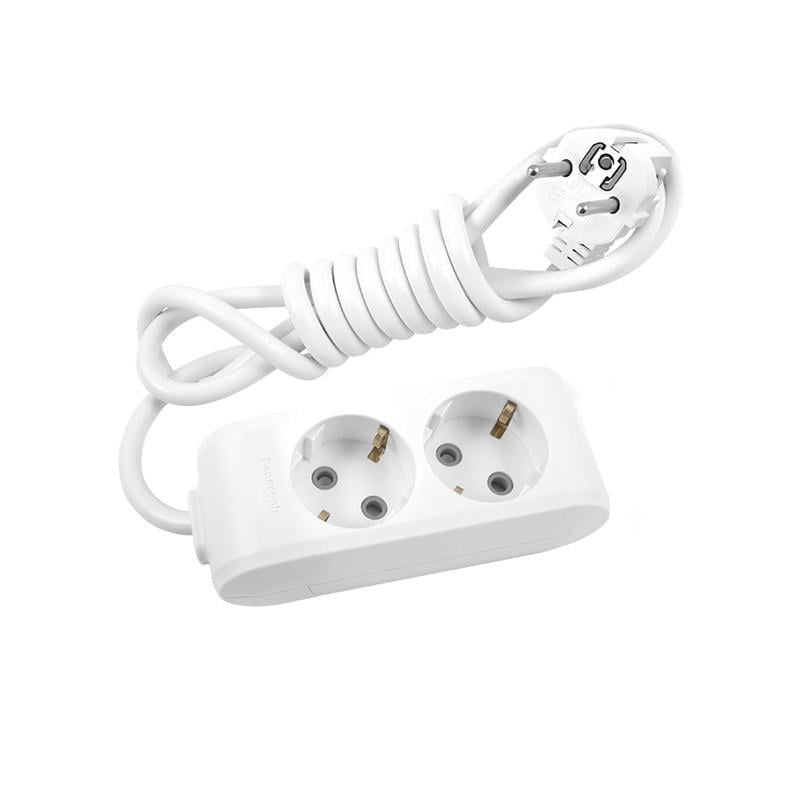 Подовжувач Panasonic X-tendia 2 гнізда із заземленням та шторками 3 м Сірий (WLTB04232GR-UA)