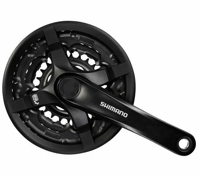 Шатун велосипедний Shimano FC-TY301 TX 170 мм 24/34/42Т 8/7/6 шв. з захистом Чорний (43825012)