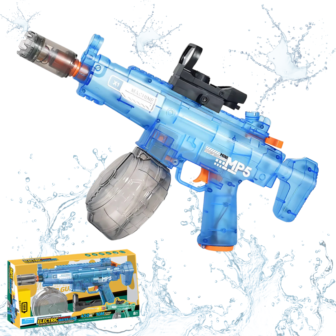 Пистолет водный электрический для детей MP5 на аккумуляторе с подсветкой Синий