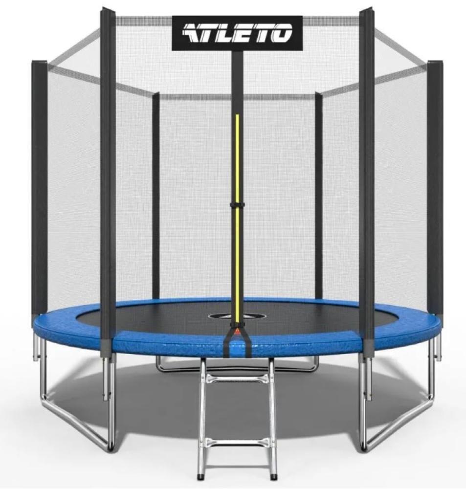 Батут детский уличный Atleto с сеткой и стремянкой 183 см 6 ft Синий (147-76-20000601)