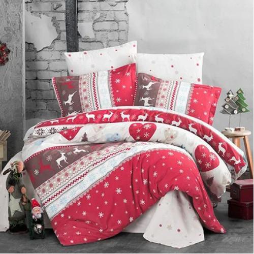 Комплект постельного белья Aran Clasy Santa евро Фланель