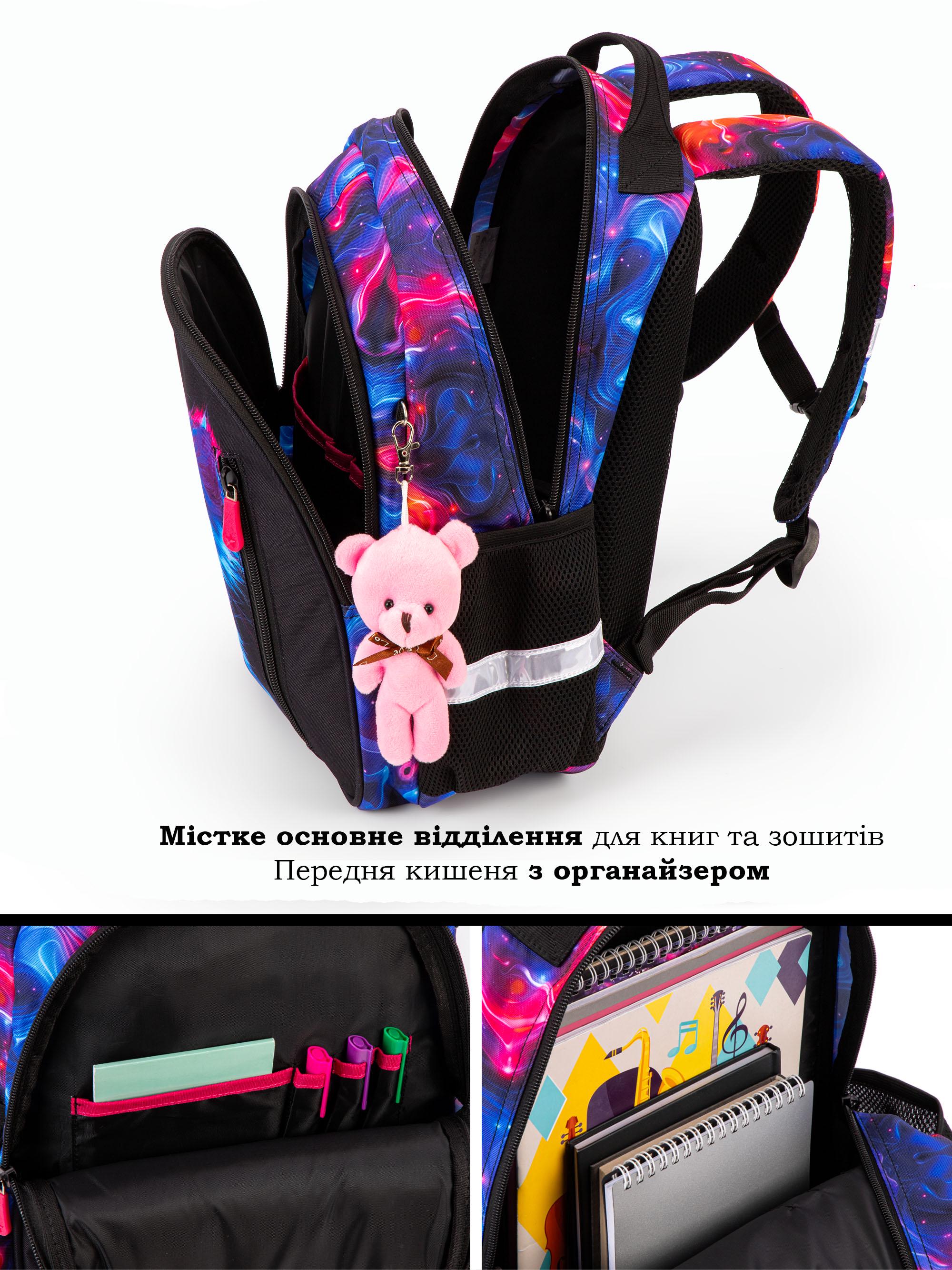 Школьный рюкзак для девочки School Standard Котик для начальной школы 38х28х16 см (160-8) - фото 4 Школьный рюкзак для девочки School Standard Котик для начальной школы 38х28х16 см (160-8) - фото 4