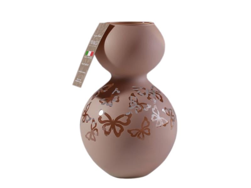 Настольная стеклянная ваза Franco Бабочки 26 см Розовый