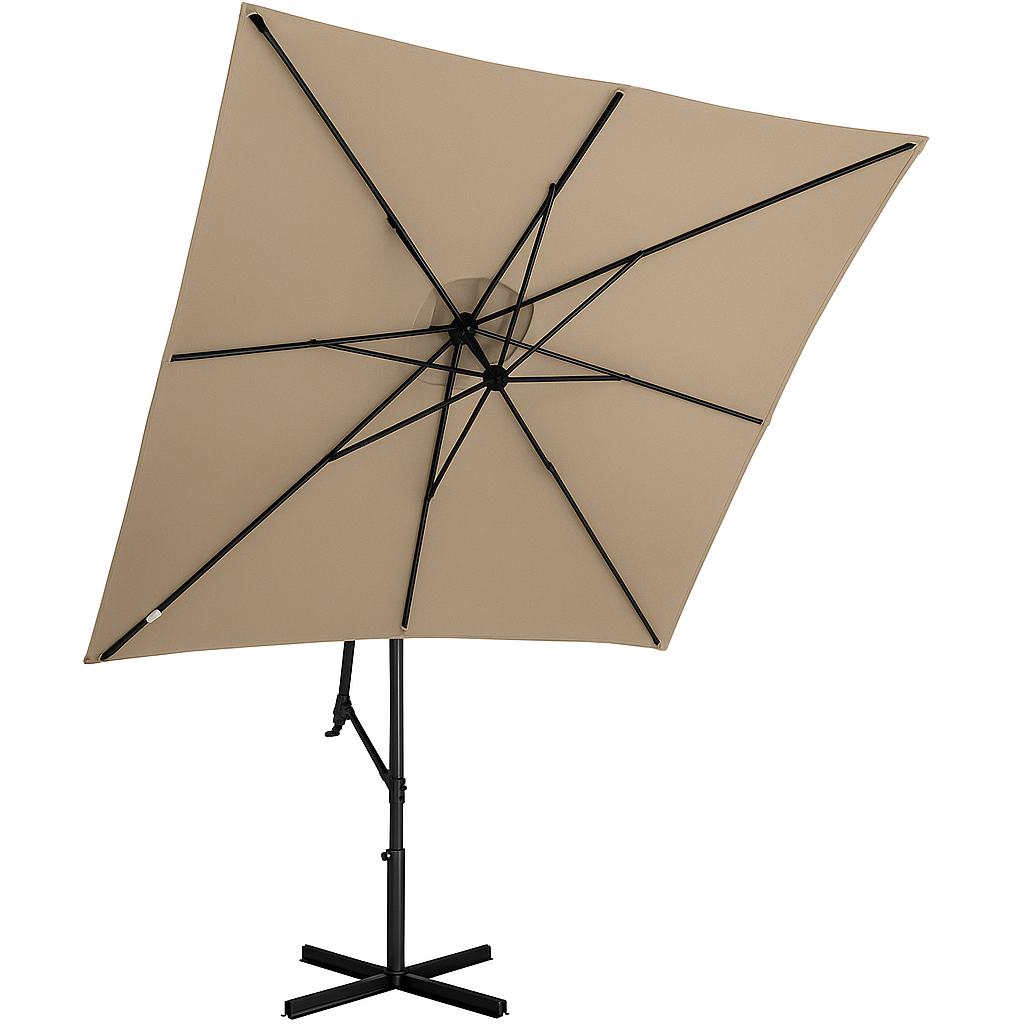 Садова парасолька WCG з поліестеру сталевою рамою регульований кут нахилу з чохлом 2,5х2,5 м Бежевий (W-7055BE1) - фото 5 Садова парасолька WCG з поліестеру сталевою рамою регульований кут нахилу з чохлом 2,5х2,5 м Бежевий (W-7055BE1) - фото 5