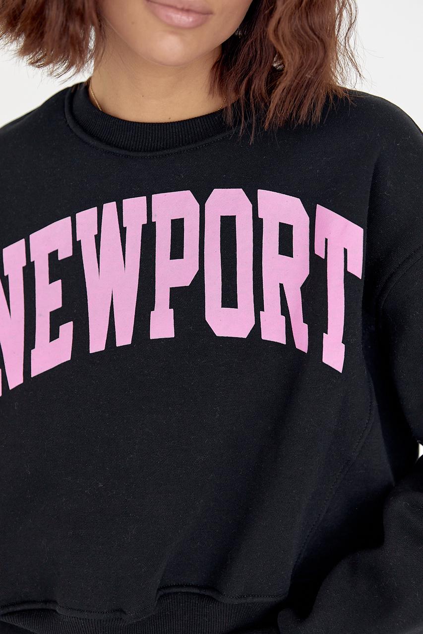 Свитшот укороченный "Newport" S Черный (12489579) - фото 4 Свитшот укороченный "Newport" S Черный (12489579) - фото 4