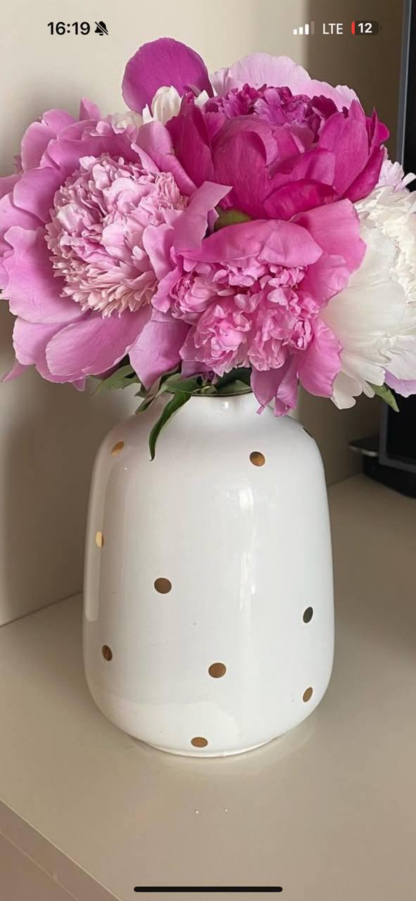 Ваза керамическая Белый/Золотой (AWN-00439) - фото 3 Ваза керамическая Белый/Золотой (AWN-00439) - фото 3