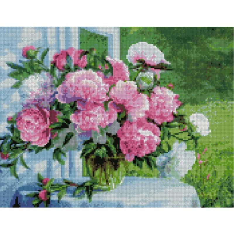 Алмазная мозаика FA40047 Цветные пионы 40x50 см