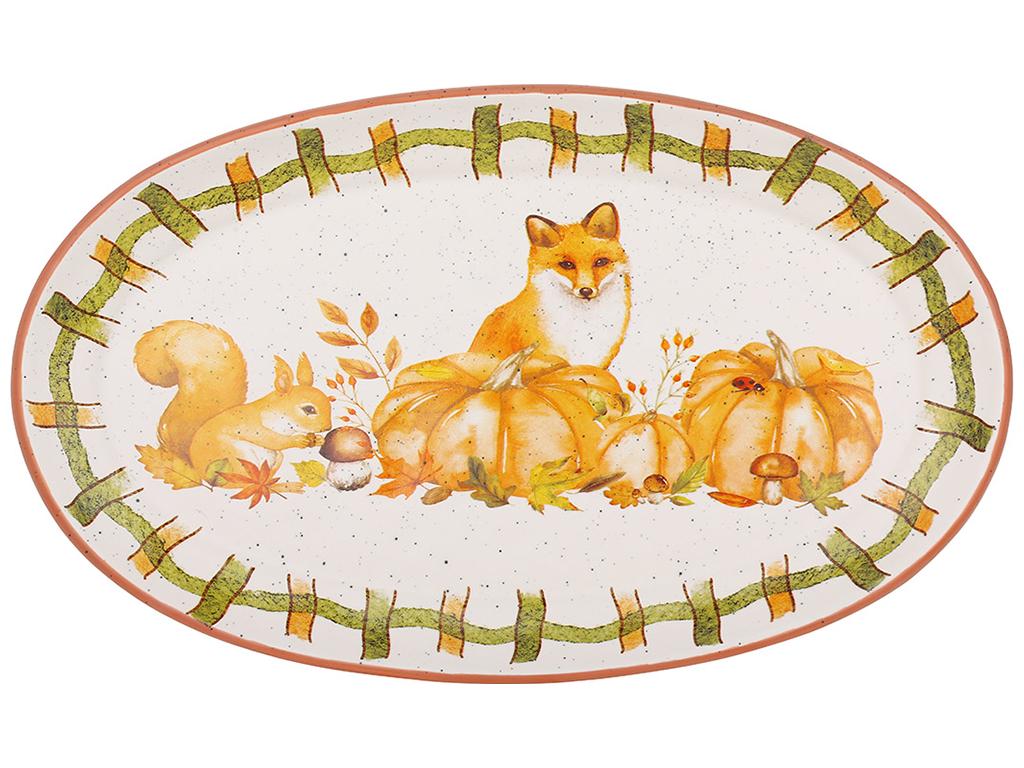 Блюдо керамическое Лиса на поляне 32х19х2,8 см (BDI-733-758)