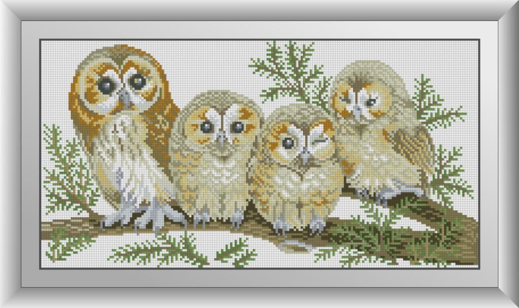 Алмазная мозаика Dream Art Семья сов 25x48 см (DA.30546)