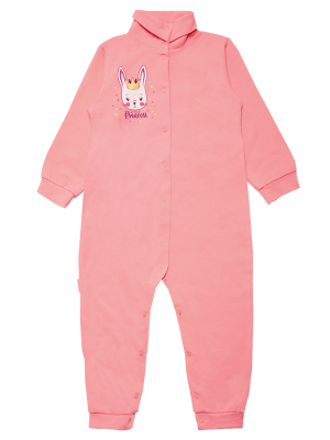 Комбинезон детский хлопковый для девочки Gabbi КВ-19-33 Принцесса 80 см Коралловый светлый (11818)