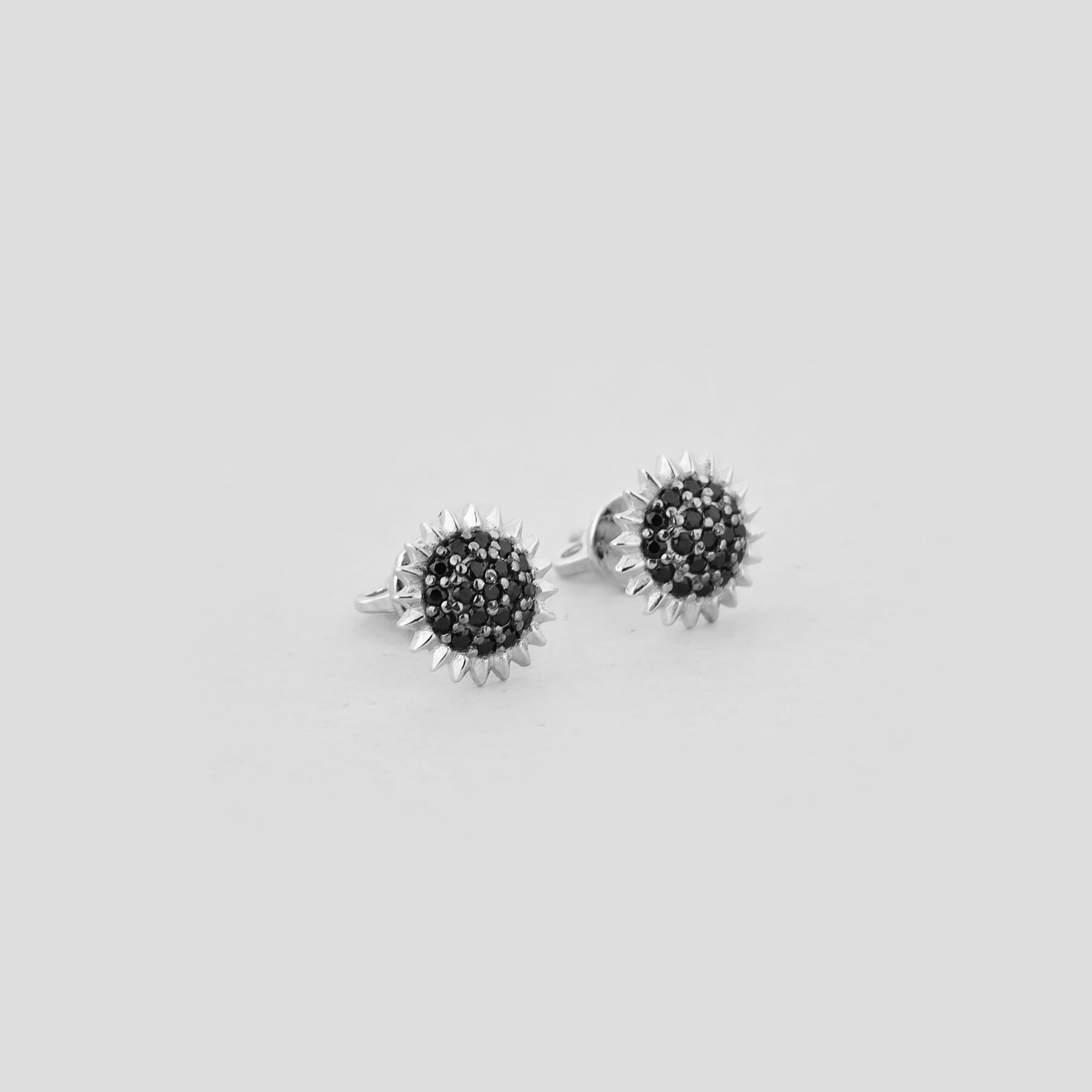 Серебряные серьги Minimal Темная материя (17961)