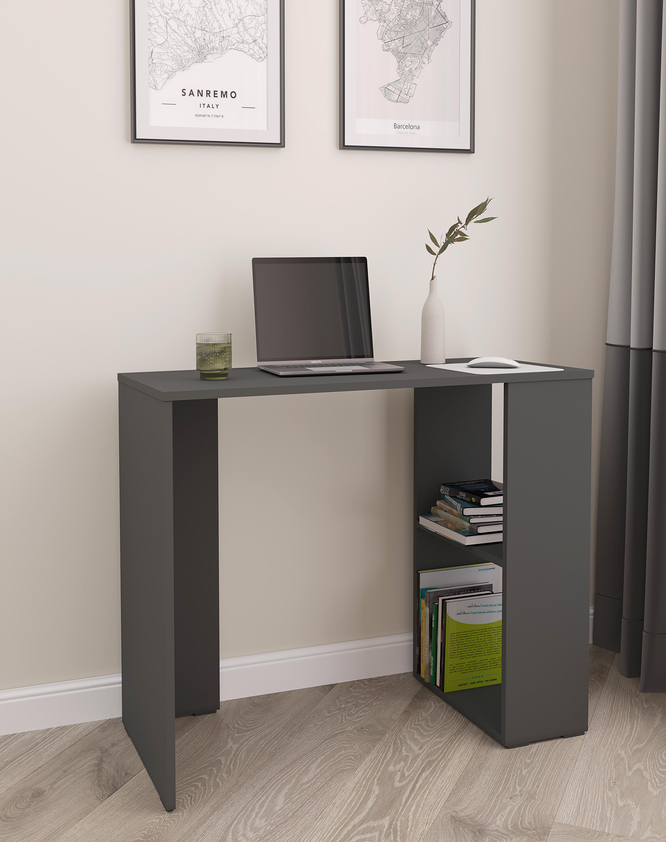 Стіл письмовий з полицями 90х75х40 см Антрацит