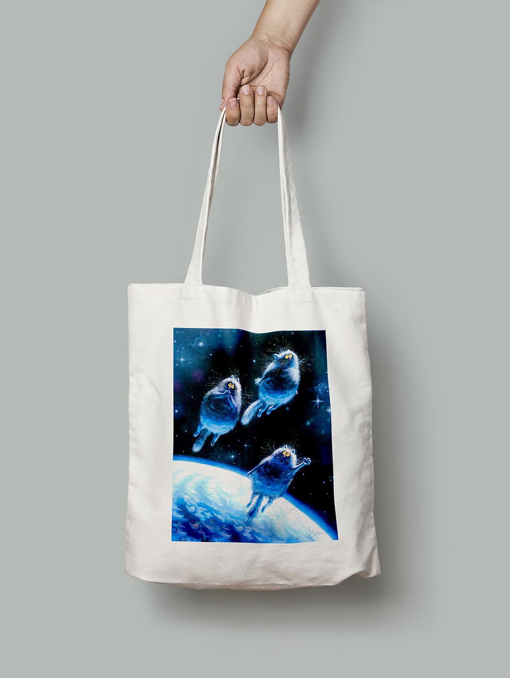 Эко-сумка Коты в космосе шопер (rinaz_2011113524002_Bag)