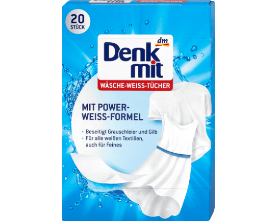 Салфетки для стирки Denk Mit отбеливающие20 шт.