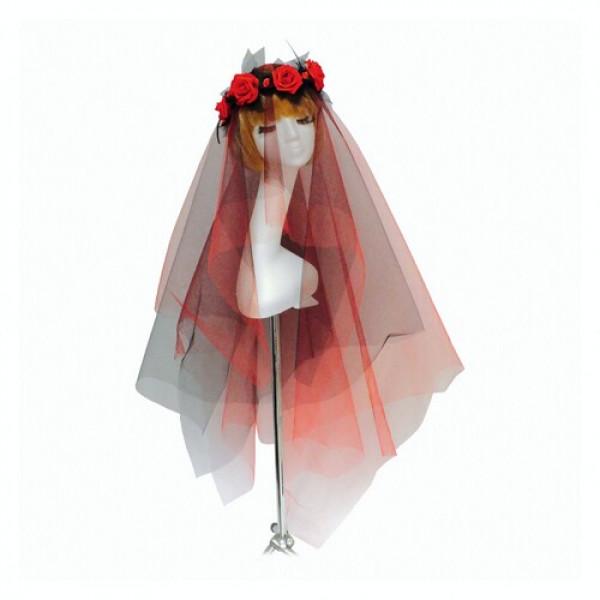 Декор на Хэллоуин Seta Венок Санта Мария с фатой (18-1002BLK-RD)