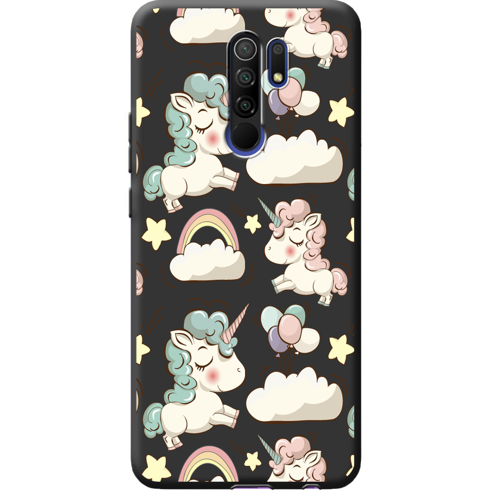 Чехол BoxFace Xiaomi Redmi 9 Unicorns Черный силикон (40233-cc2-40357)