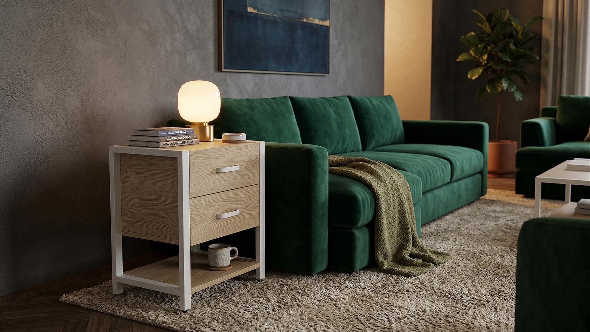 Тумба універсальна Ferrum-decor Вів'єн ДСП 16 мм 2/1 50x41x40 білий/Дуб Кремона Торро (FRD-107798)