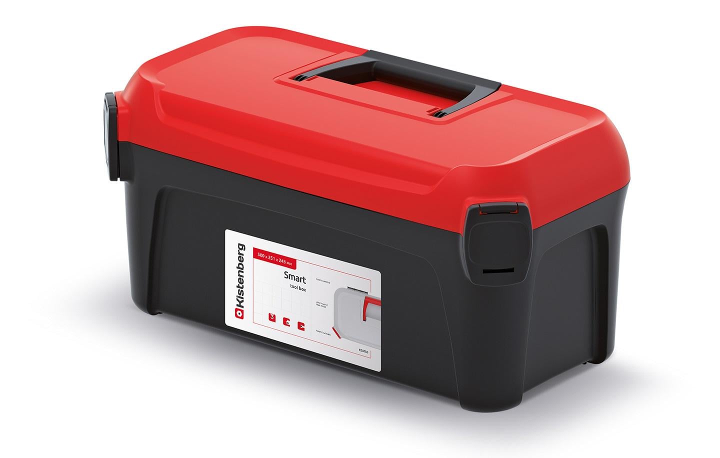 Ящик для инструмента Kistenberg Smart 20" 50х25,1х24,3 см Черный/Красный (KSM50)