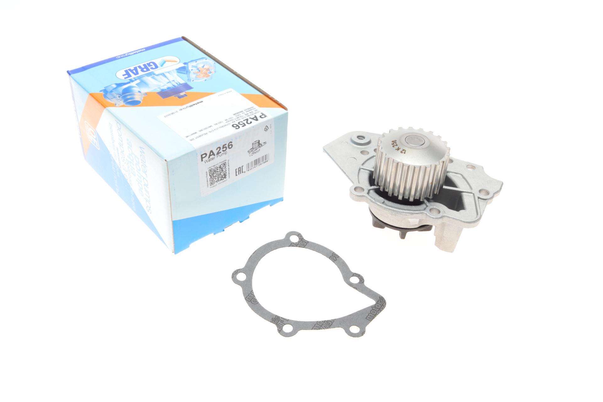 Насос воды Graf Peugeot 205/305/309/405/Expert/Citroen Bx 1.6/1.9/1.9D 82-98 20z B/B 6 лопаток PA256 (25589662)
