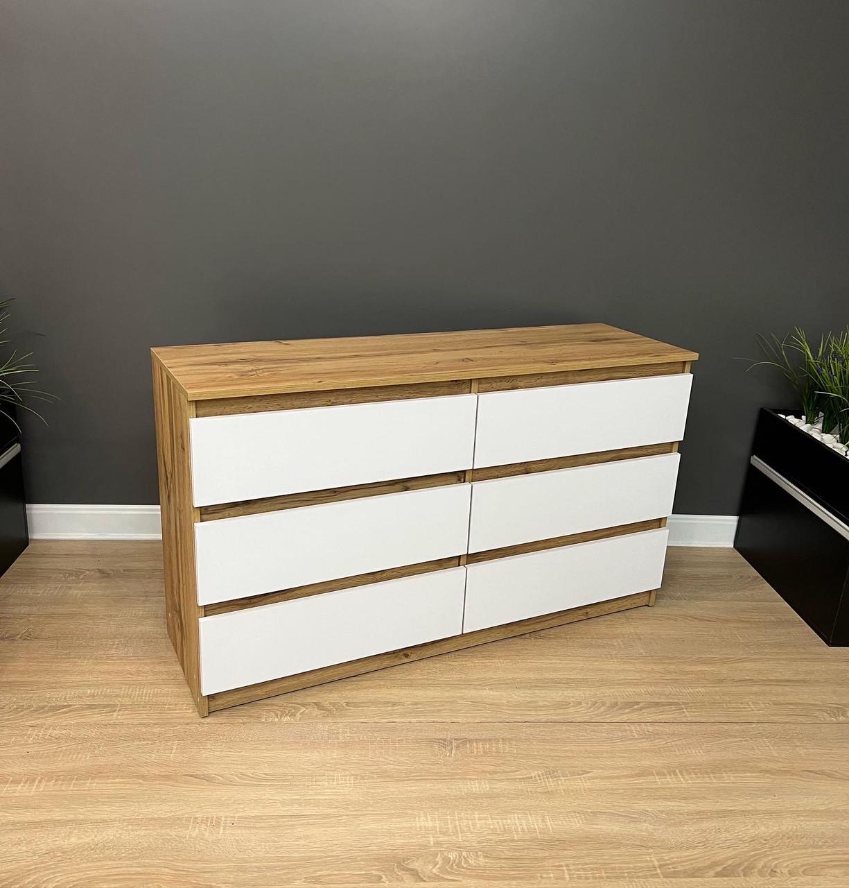 Комод Kvatro 130 6 шухляд 1300х750х400 мм Дуб Аппалачі/ Німфея альба - фото 2 Комод Kvatro 130 6 шухляд 1300х750х400 мм Дуб Аппалачі/ Німфея альба - фото 2