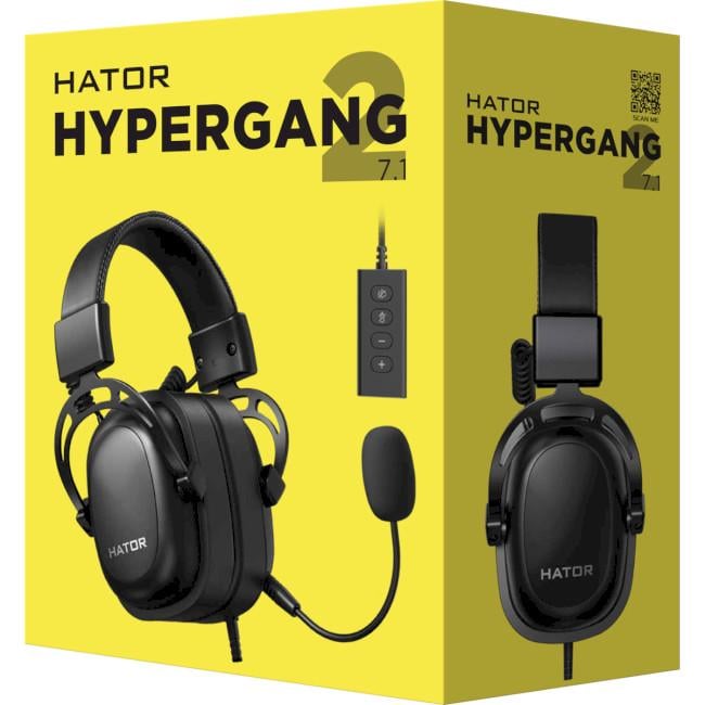 Ігрові навушники з мікрофоном Hator Hypergang 2 USB/3,5 мм jack Чорний (HTA-940) - фото 4