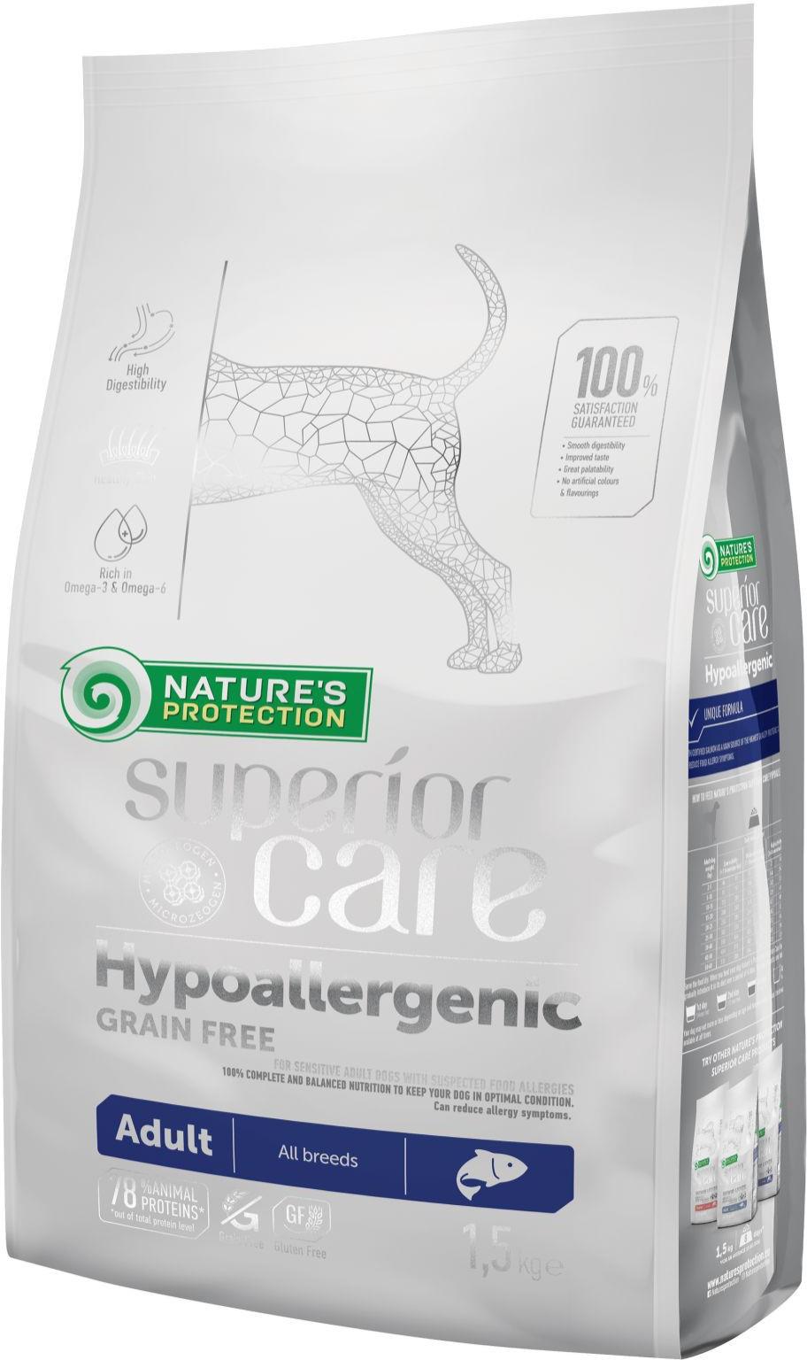 Сухой корм для собак Nature's Protection Superior Care Hypoallergenic Grain Free All Breeds 1,5 кг (4771317457967)