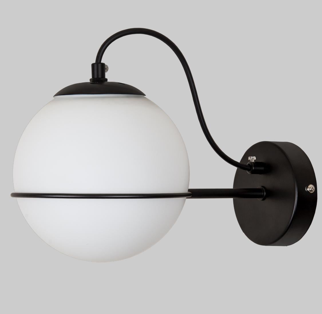 Бра с шаром 15 см Черный (61-J2017-1 BK+WH)
