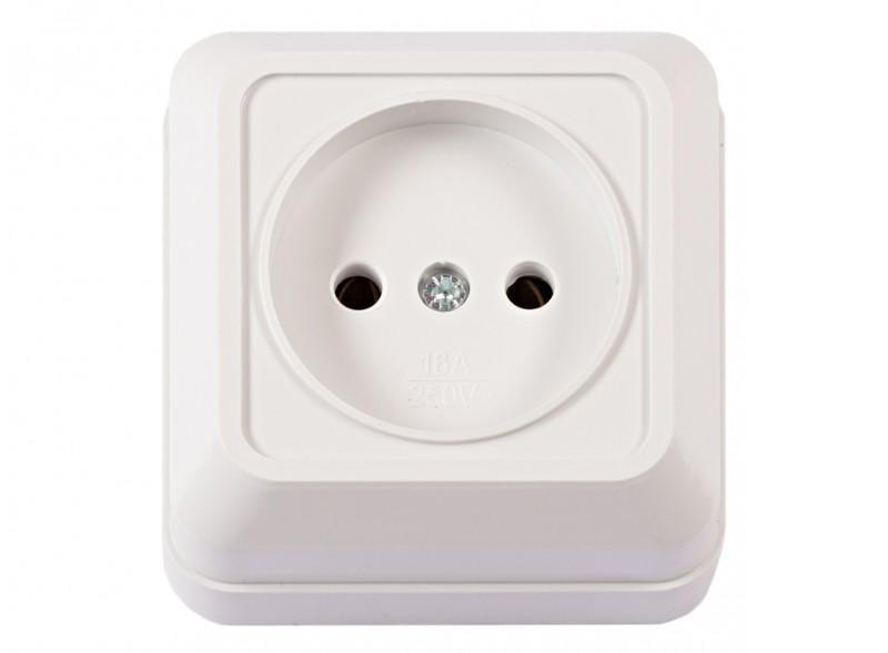 Розетка Luxel Opera 2001 1-я б/з накладная Белый (00000038570)