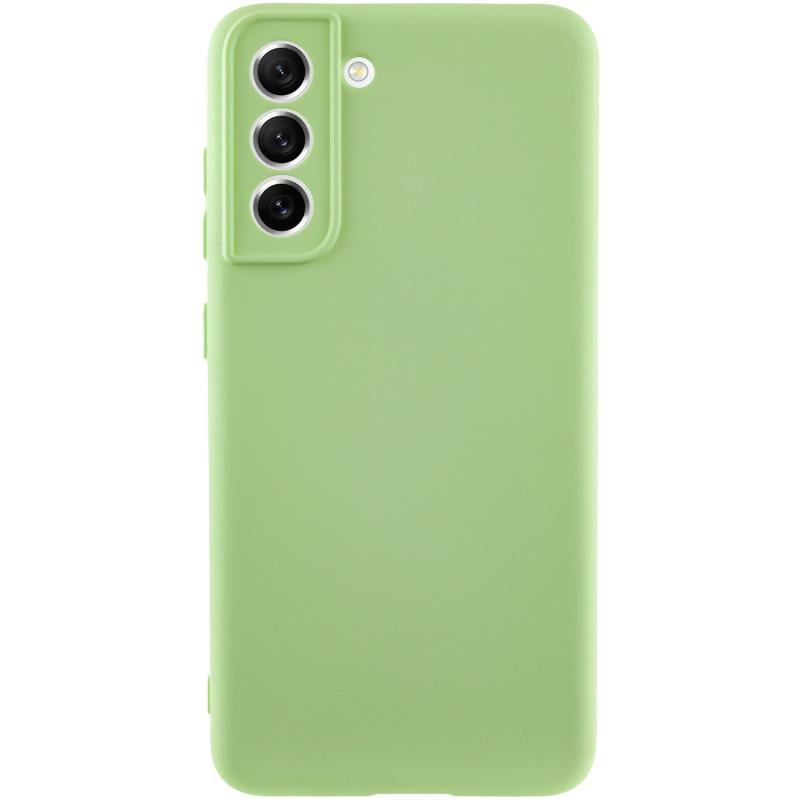 Противоударный чехол TPU GETMAN Liquid Silk Full Camera для Samsung Galaxy S21 Зеленый / Pistachio