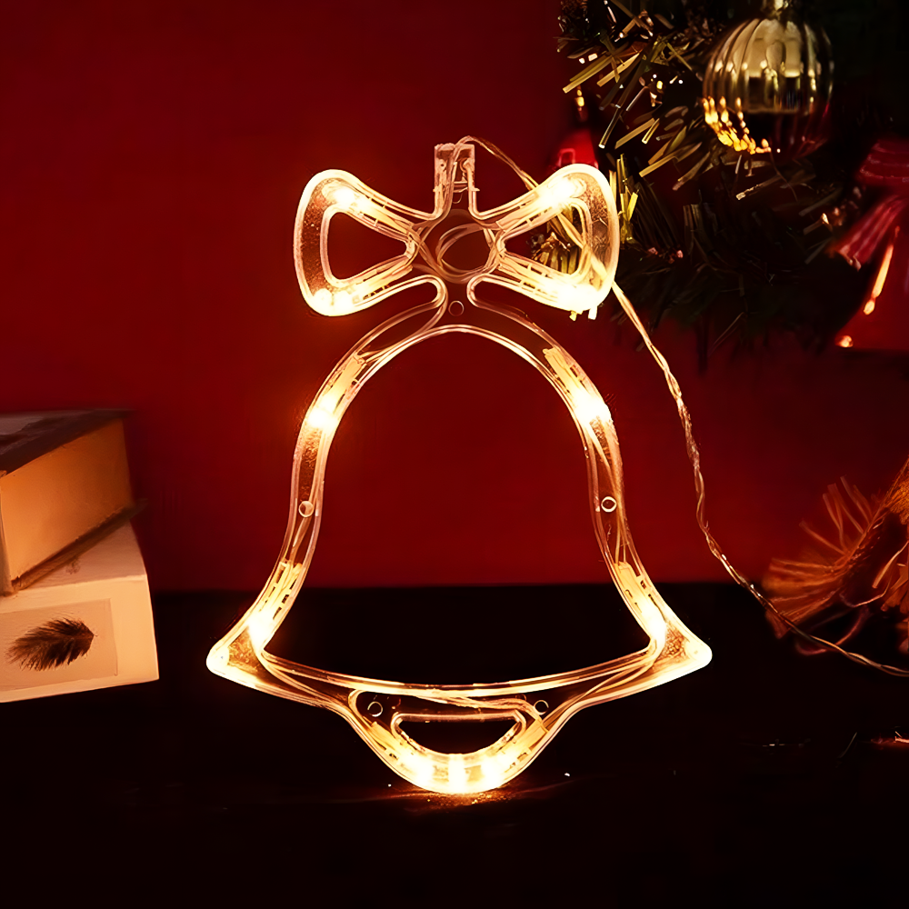 Светодиодное новогоднее украшение игрушка Колокольчик на батарейках 18x15 см Теплый белый