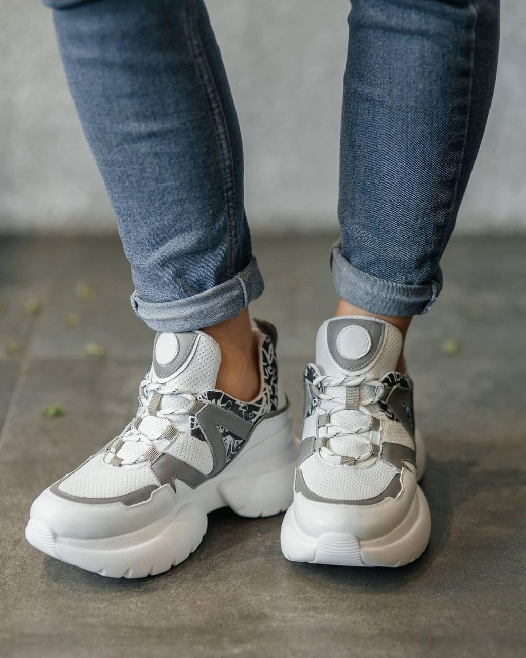 Кроссовки женские Bistfor кожа р. 38 Белый - фото 5