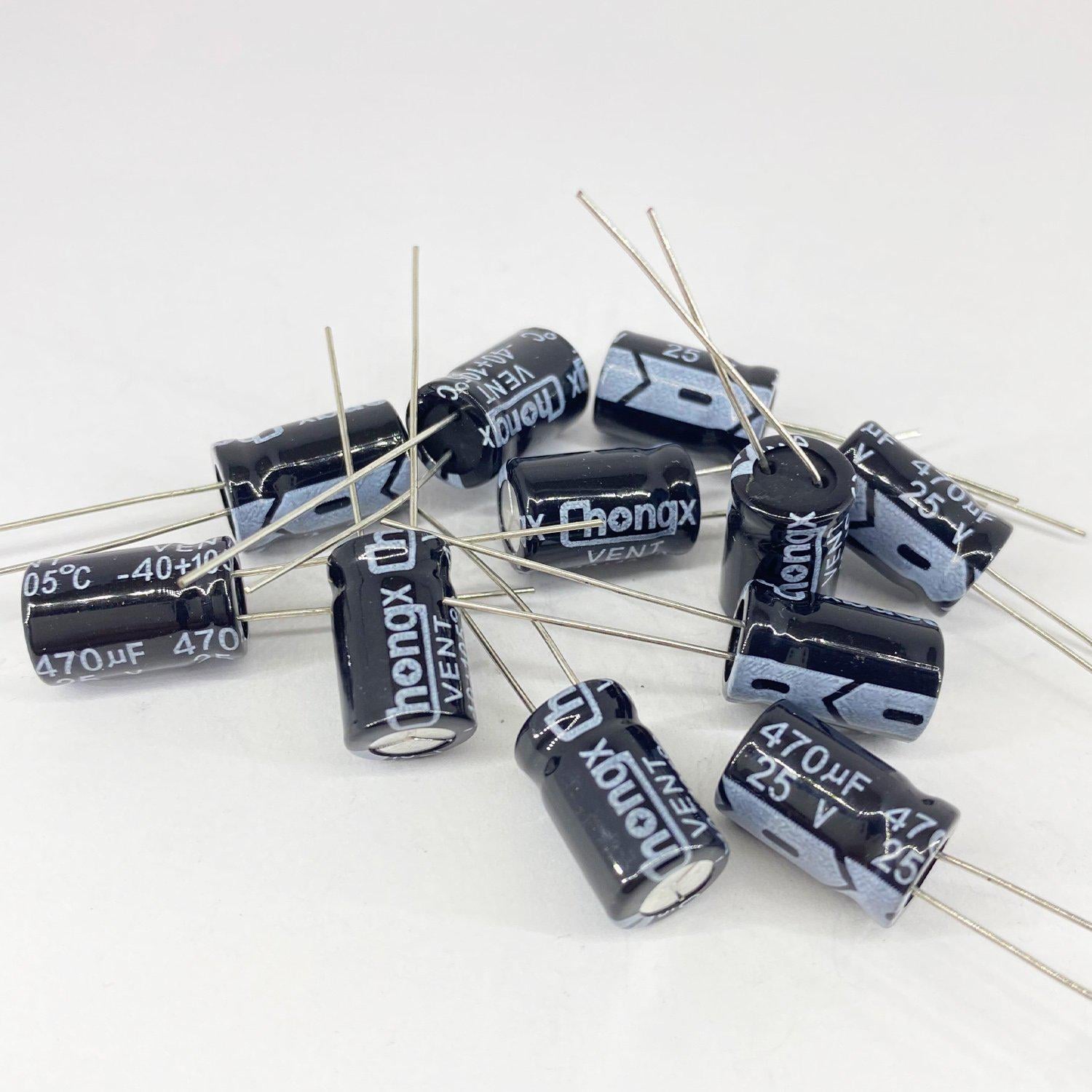 Электролитические конденсаторы ChongX 470 мкф 25V 12x8 мм 105 °C (2360)