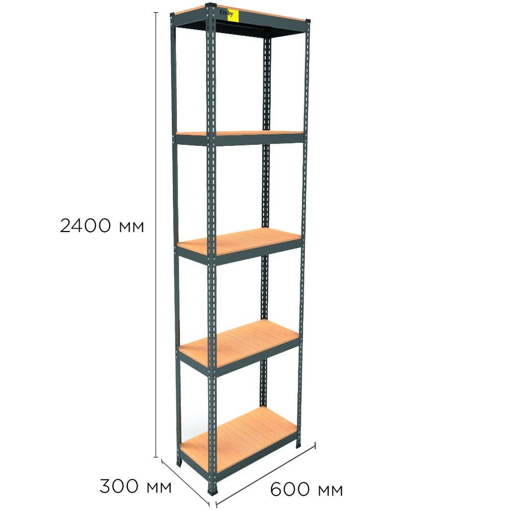 Стеллаж металлический MRL-2400 600x300 Черный (1734931185) - фото 2