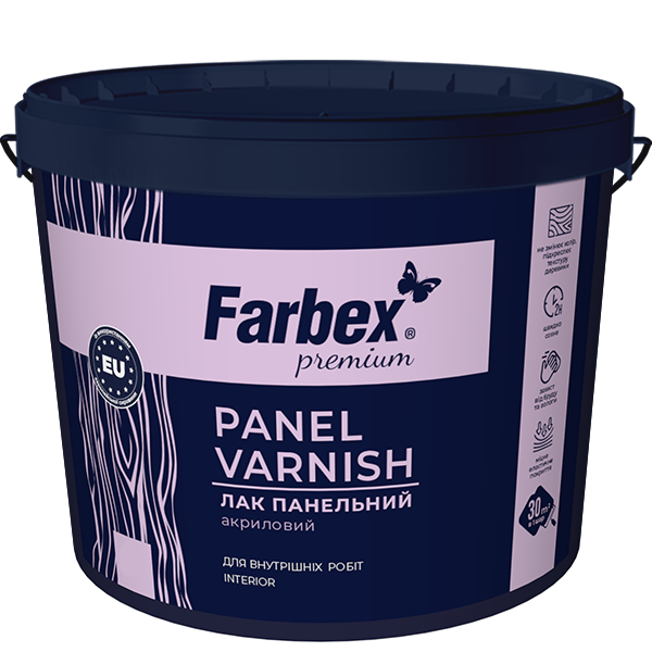 Лак панельный акриловый Farbex глянцевый 10 кг Лак панельный акриловый Farbex глянцевый 10 кг
