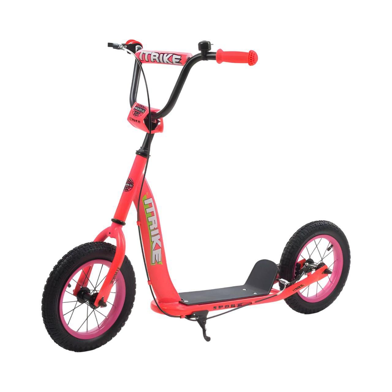 Самокат городской SR 2-043-1-P для взрослых стальная рама/ручной тормоз/колеса 12" Розовый (25994238) - фото 1