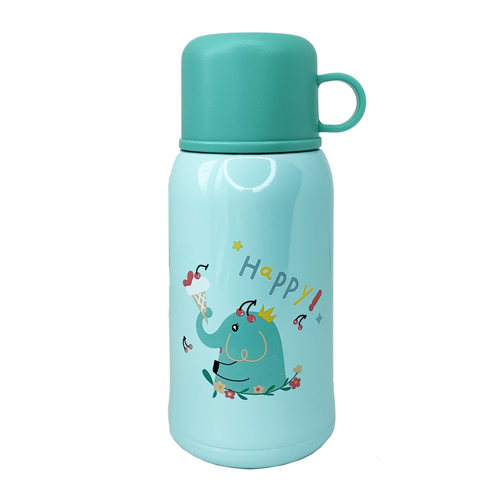 Термос із трубочкою для дітей Happy Слон 550 мл Зелений (15348648) - фото 3