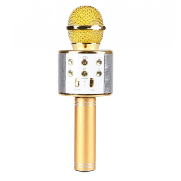 Беспроводной микрофон Wster Bluetooth WS858 для караоке с динамиком Gold