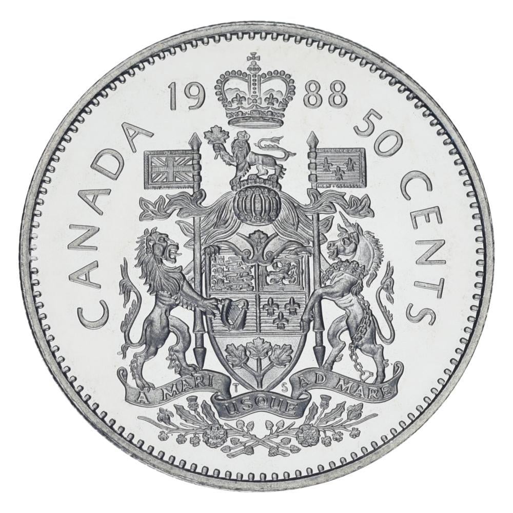 Колекційна монета Канада 50 центів 1988 AU-UNC (М23432)