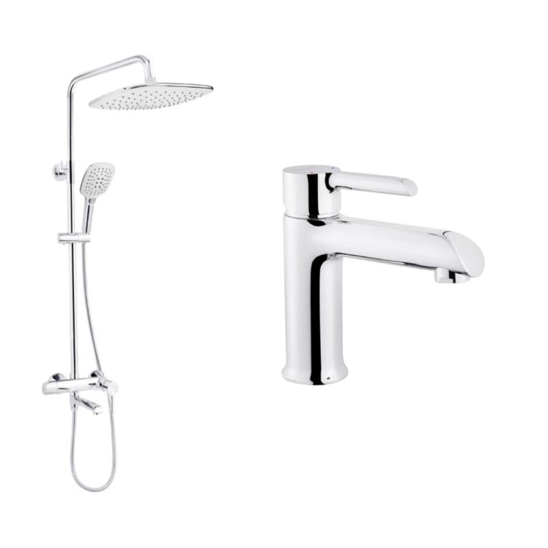 Набір змішувачів Kroner KRP Essen C063/C010 з тропічним душем латунь (26468527)