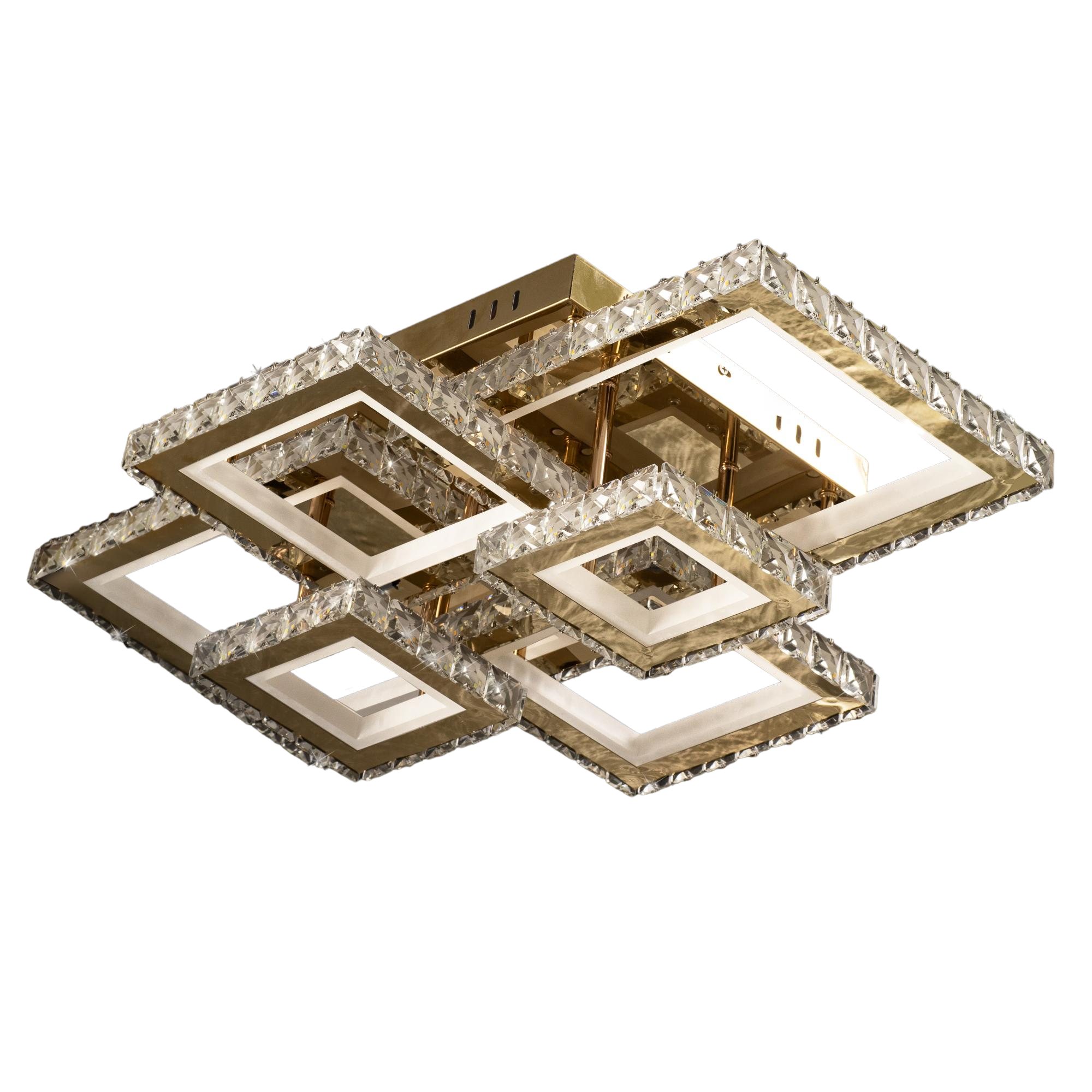 Люстра Свет LED 176 W з пультом кришталь Золотий