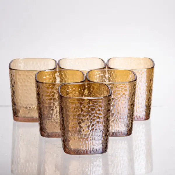 Набір глечик зі склянками фактурні 1,8/0,2 л Бурштиновий - фото 4