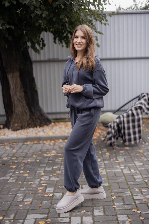 Спортивный костюм женский AKSAN зимний флисовый двойка S Серый (25.2789_gray_42(S)) - фото 2