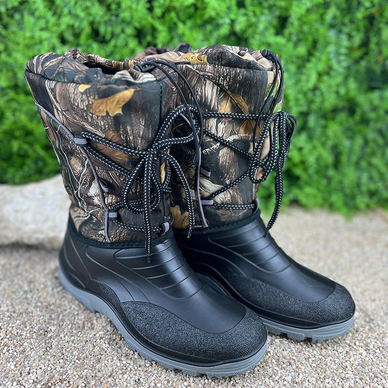 Чоботи чоловічі гумові з утеплювачем на шнурівці VS-00202-2 p. 45 см 28,5 Чорний - фото 2