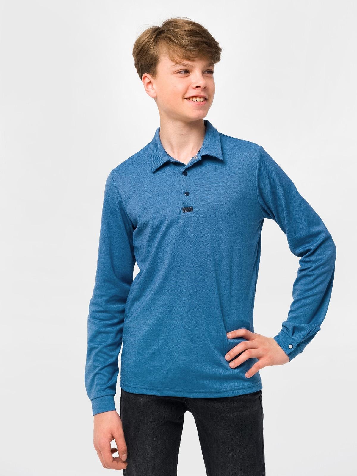 Футболка-поло с длинным рукавом Smil 152 см Темный джинс (114720)