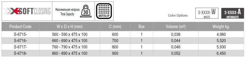 Полиця Starax 700 мм з осередками та бічним кріпленням Антрацит (S-6716-A) - фото 5 Полиця Starax 700 мм з осередками та бічним кріпленням Антрацит (S-6716-A) - фото 5